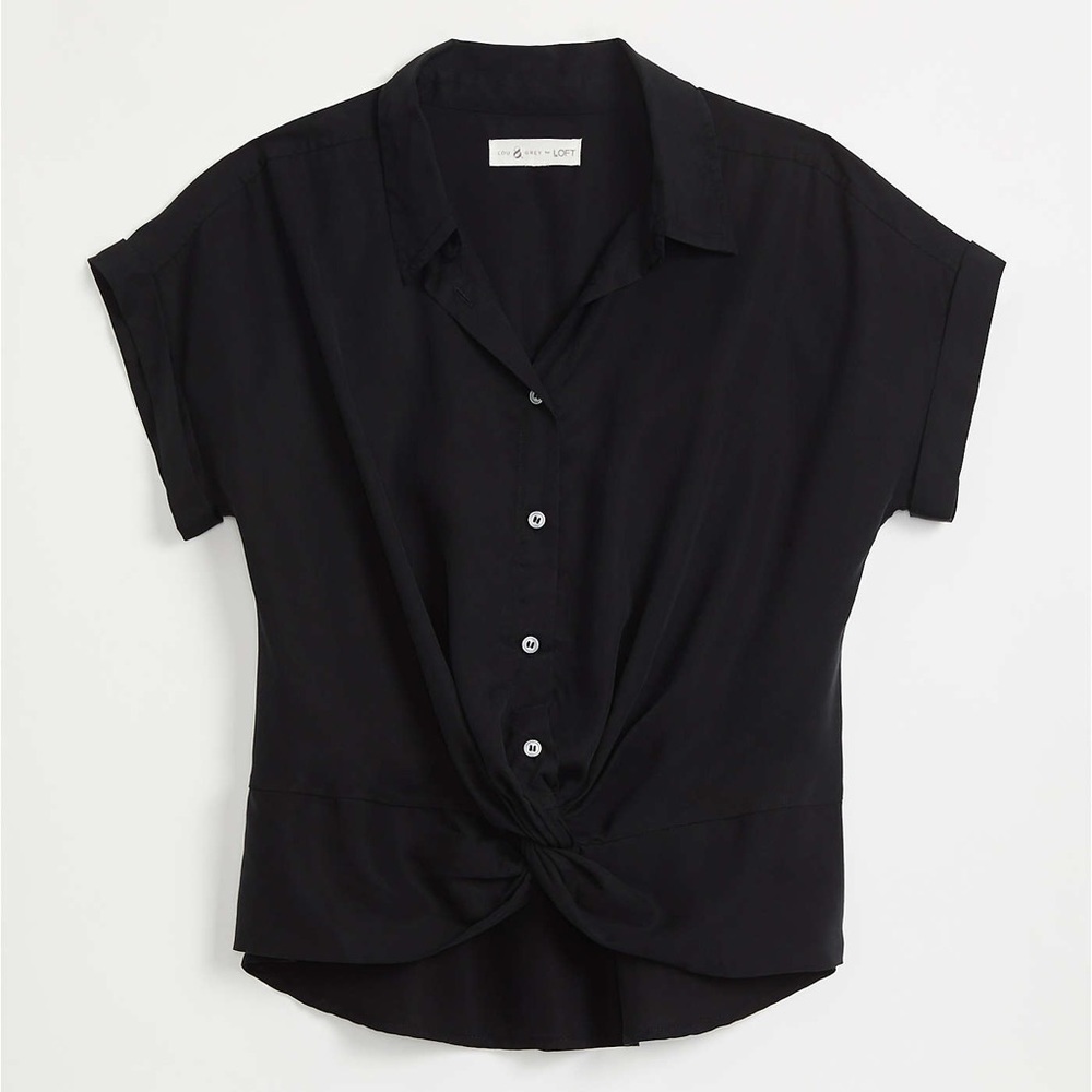 NWT LOFT Lou & Grey, Twist Front Shirt, Size XS